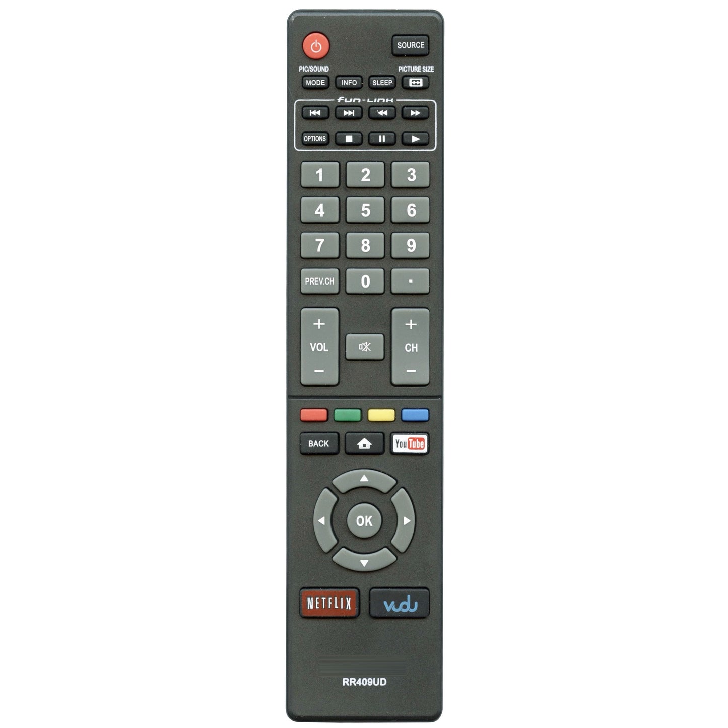 Magnavox NH410UP Smart TV Remote Control | Youtube | Netflix | Vudu - NH410UP