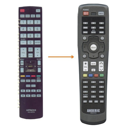 Anderic RR49101S Replacement TV Remote Control for Hitachi CLU-49101S, CLU-4984S, and Others