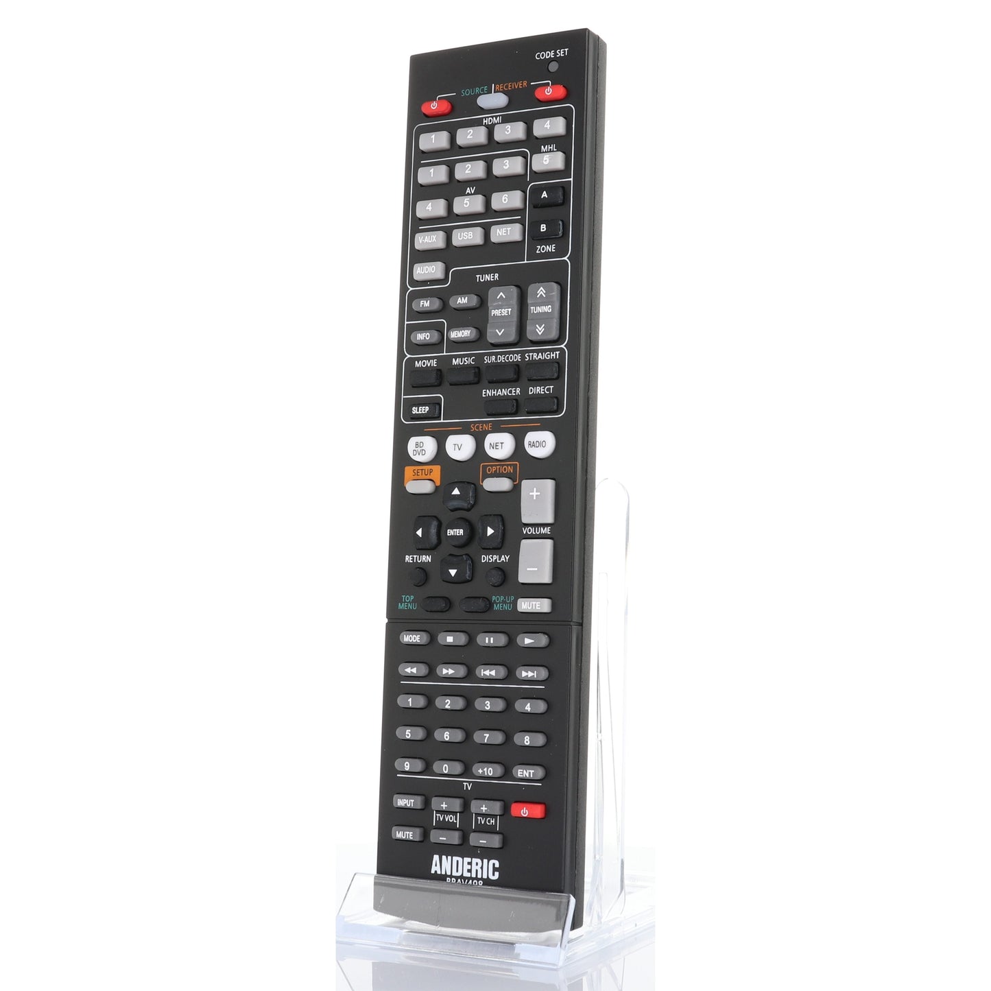 Anderic RRAV498 Replacement Receiver Remote Control for Yamaha RAV498 and Others