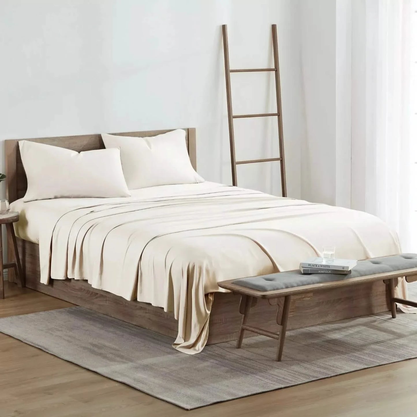 4-Piece Set: Kathy Ireland 300 Thread Count 100% Bamboo Sheet Set