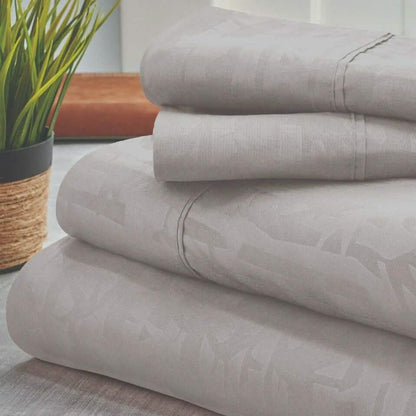 4-Piece Set: Bamboo 1800 Count Embossed Design