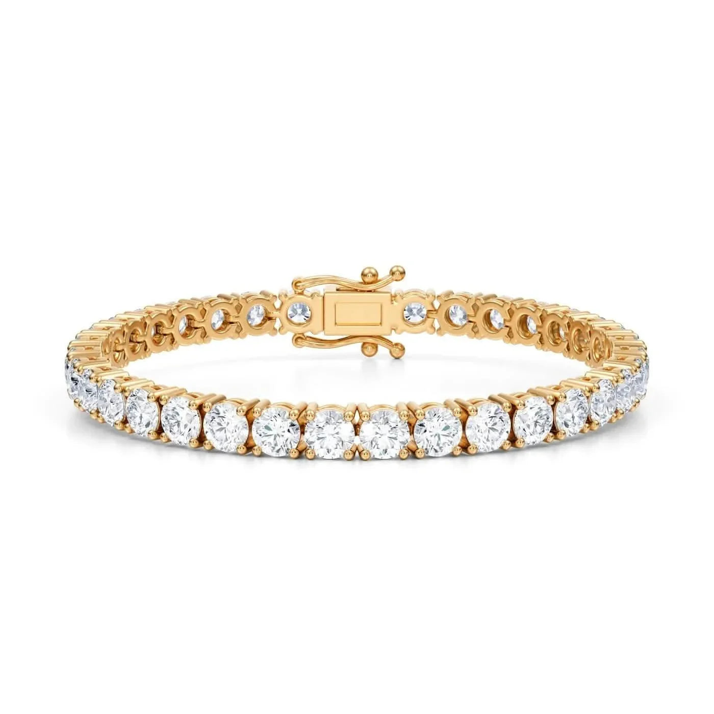 12.50 CTW D VS Round Lab Grown Diamond 7.5" Tennis Bracelet 14k Yellow Gold