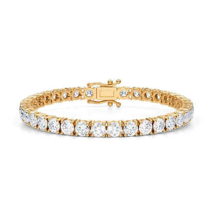 12.50 CTW D VS Round Lab Grown Diamond 7.5" Tennis Bracelet 14k Yellow Gold