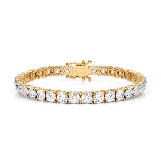 12.50 CTW D VS Round Lab Grown Diamond 7.5" Tennis Bracelet 14k Yellow Gold