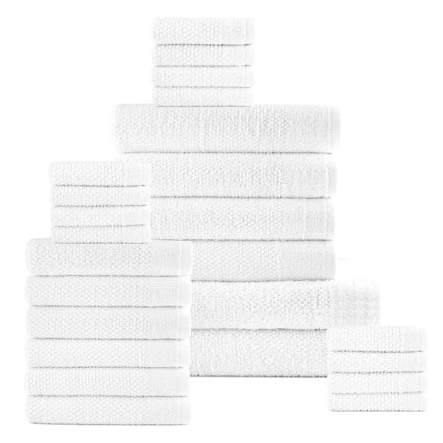 24-Piece Set: Dan River Popcorn Cotton Bath Towel Set