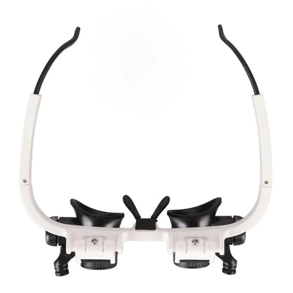 2-LED Head-Mounted Magnifier Glasses – 8x/15x/23x with Repair Light