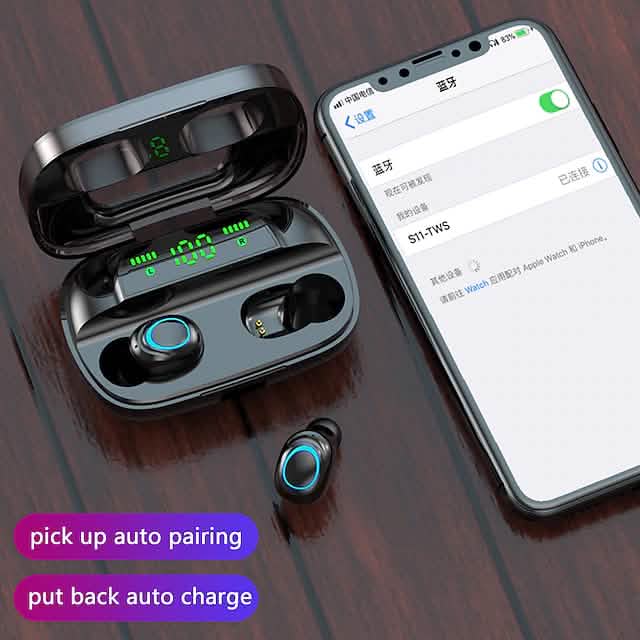 S11 True Wireless Headphones TWS Earbuds Bluetooth 4.0 Stereo Dual Drivers with Microphone