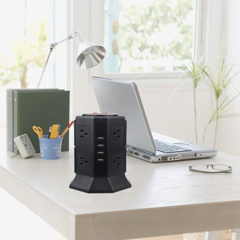 Safemore 8-Outlet Desktop Surge Protector with 4 USB Ports