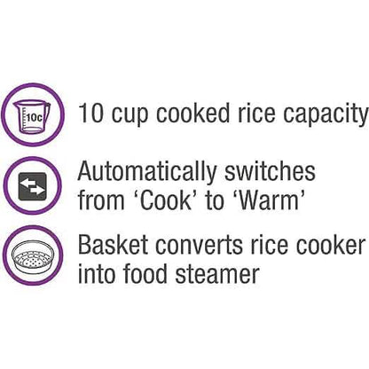 Salton Automatic Rice Cooker & Steamer - 10 Cup