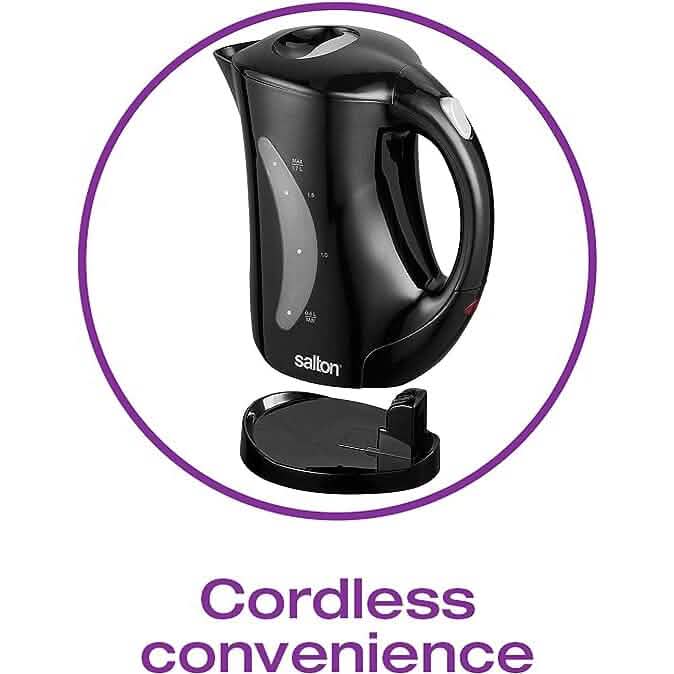 Salton Cordless Jug Kettle 1.7 Liter/Quart - Black