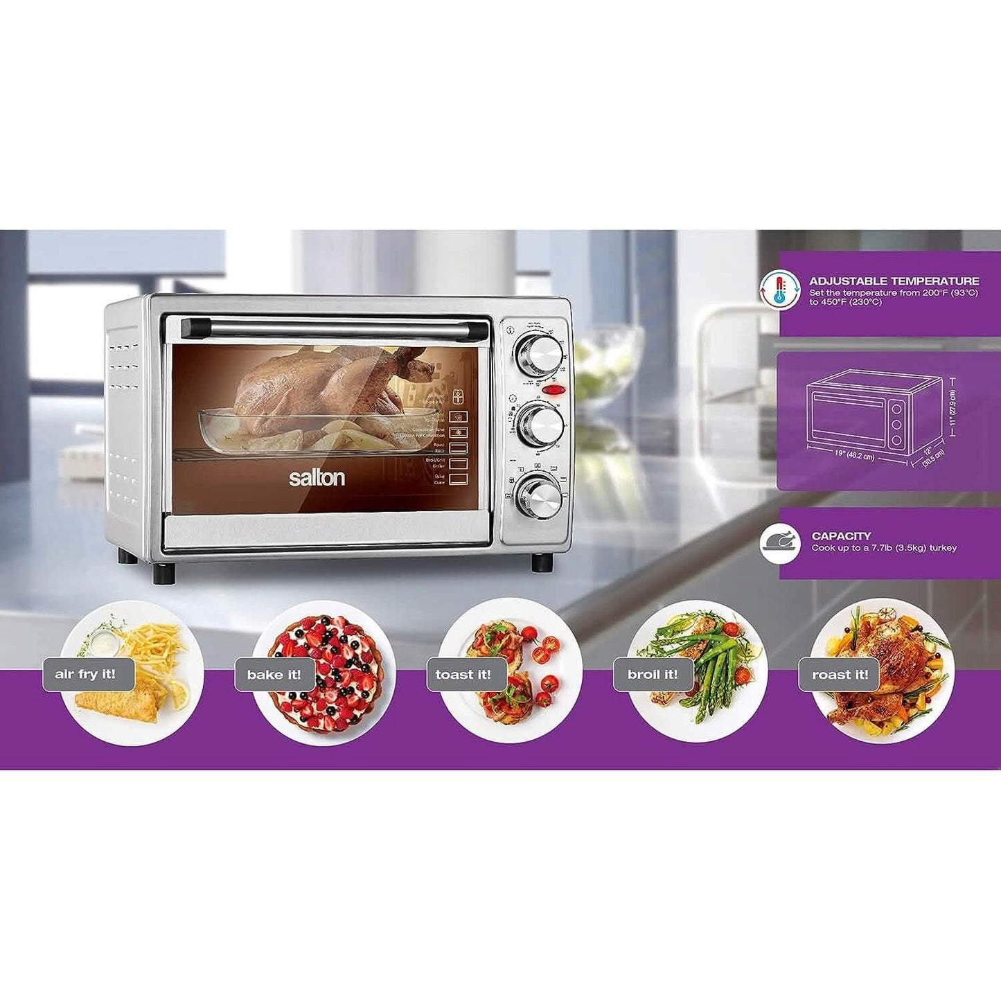 Salton Stainless Steel Air Fryer Toaster Oven