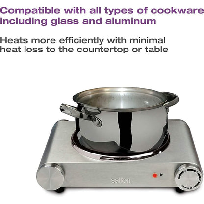 Salton Stainless Steel Infrared Portable Electric Cooktop