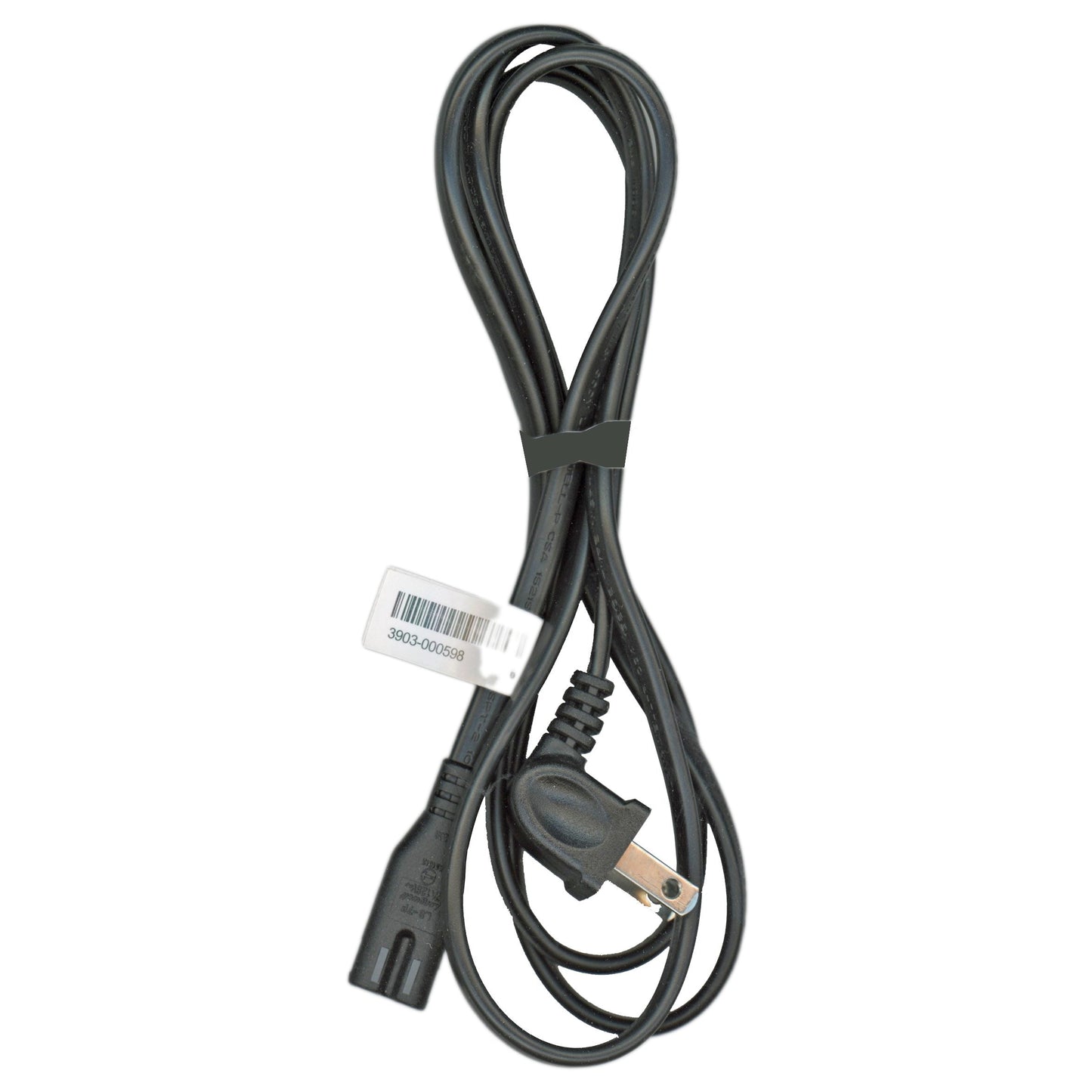 Samsung 3903000598 5-Foot TV Power Cable | Right-Angle 2-Prong to C7 Figure-8 Non-Polarized Cord - 3903000598