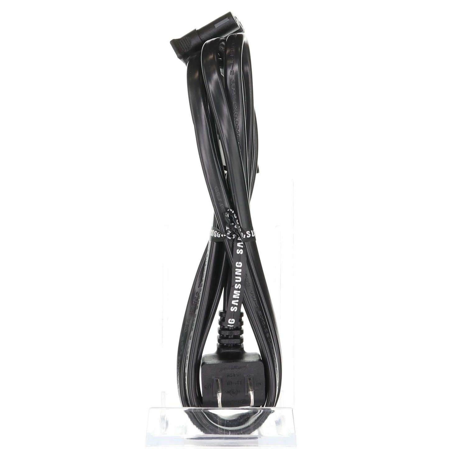 Samsung TV AC Power Cable | Right-Angle C7 Figure-8 Female to Right-Angle 2-Prong Male | Non-Polarized - 3903-000853