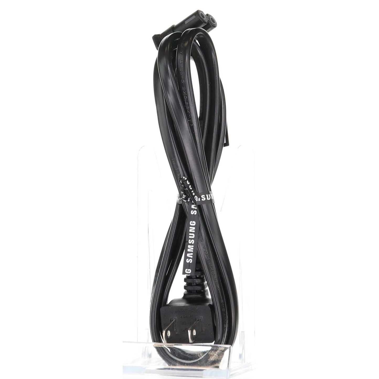Samsung TV AC Power Cable | Right-Angle C7 Figure-8 Female to Right-Angle 2-Prong Male | Non-Polarized - 3903-000853