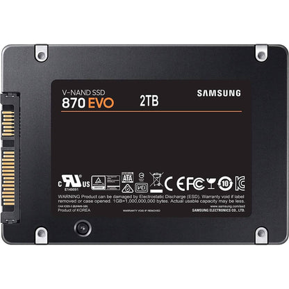 Samsung Electronics 870 EVO 2TB 2.5 Inch SATA III Internal SSD (MZ-77E2T0B/AM) (Refurbished)