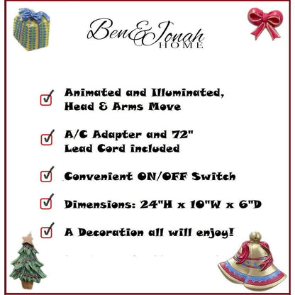 Santa's Workshop Collection 24" Animated Christmas Holiday Figurines