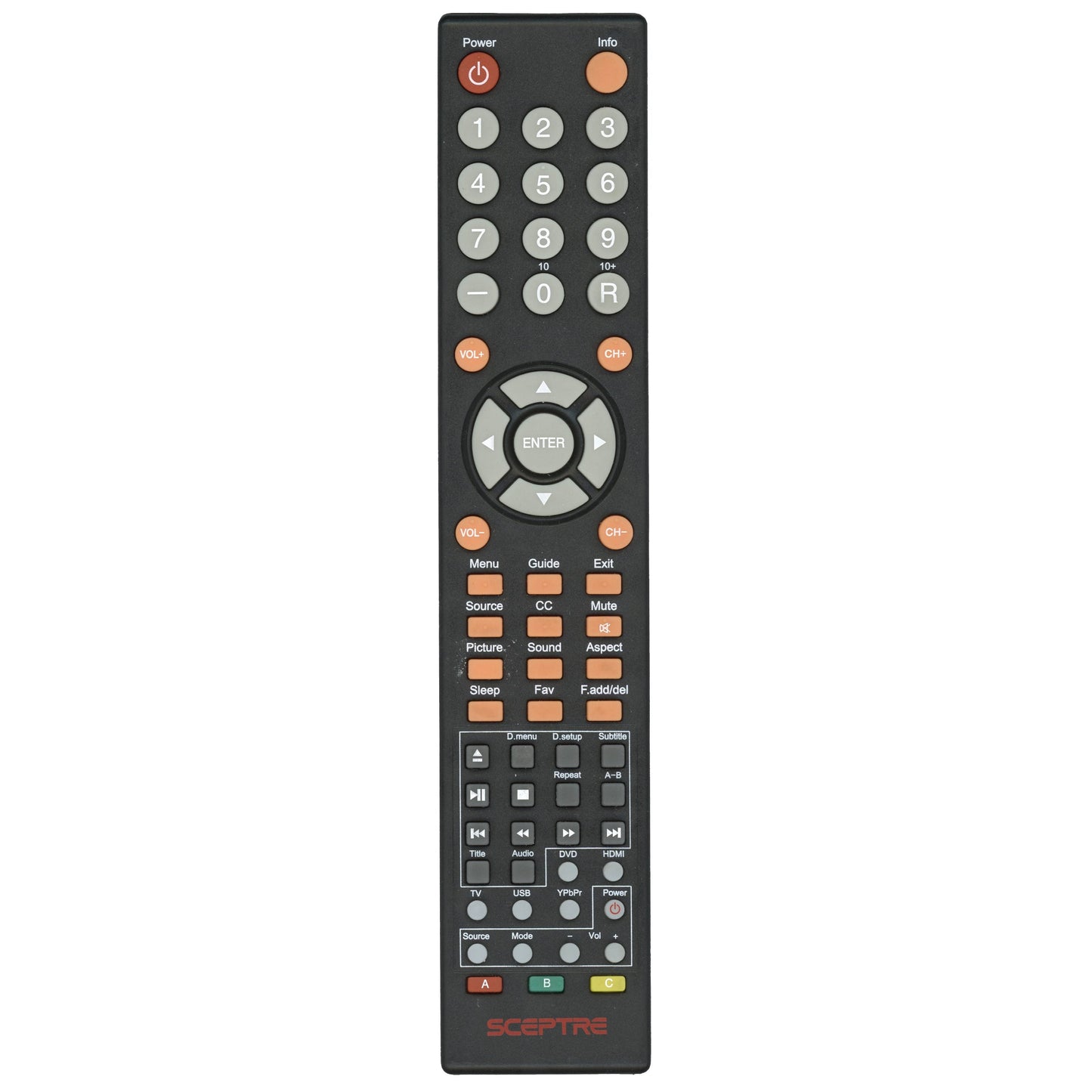 Sceptre 8142026670002C TV/DVD Combo Remote Control - 8142026670002C