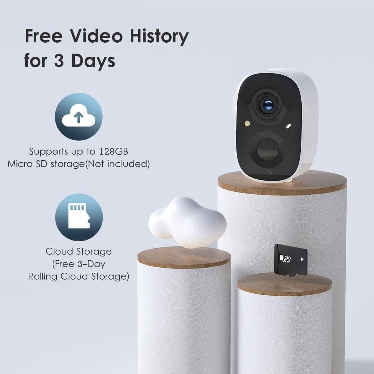 Security Camera Wireless Outdoor, 2-Way Talk Battery Powered Wi-Fi Camera  (Refurbished)