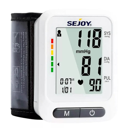 SEJOY Wrist Blood Pressure Monitor Automatic Digital Cuff Heart Rate BP Machine