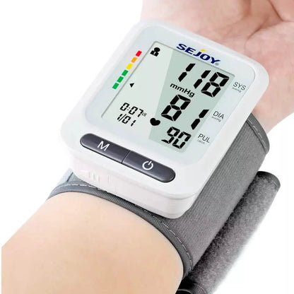SEJOY Wrist Blood Pressure Monitor Automatic Digital Cuff Heart Rate BP Machine