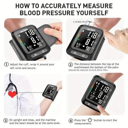 SEJOY Wrist Blood Pressure Monitor Automatic Digital Cuff Heart Rate BP Machine