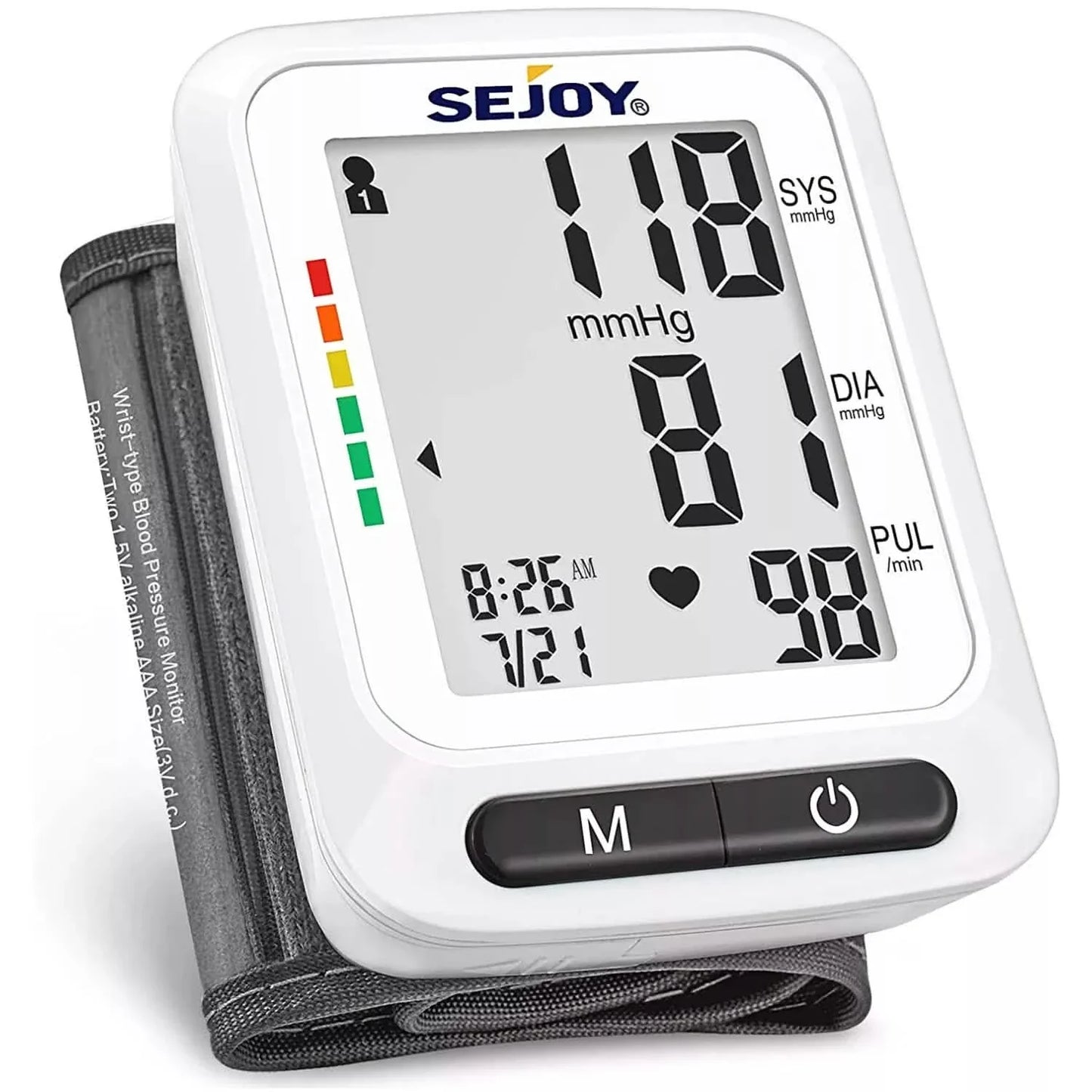 SEJOY Wrist Blood Pressure Monitor Automatic Digital Cuff Heart Rate BP Machine
