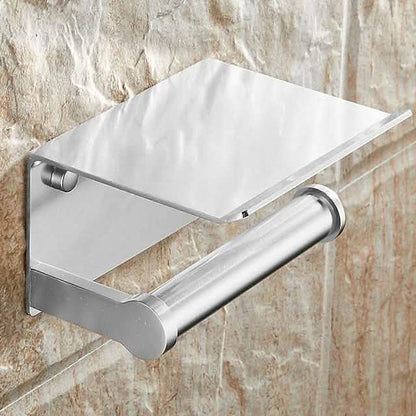 Self-adhesive Toilet Paper Holder With Shelf