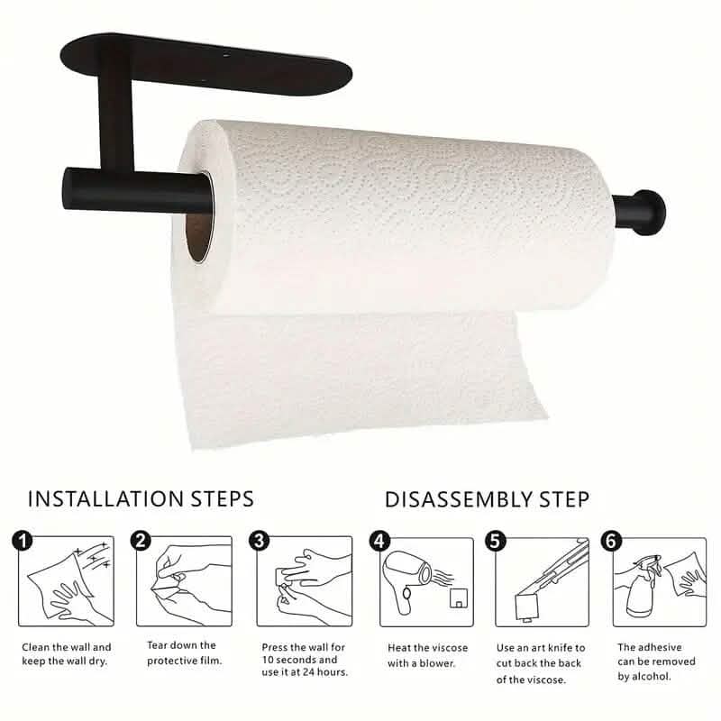 Self-Adhesive Under Cabinet Paper Towel Holder
