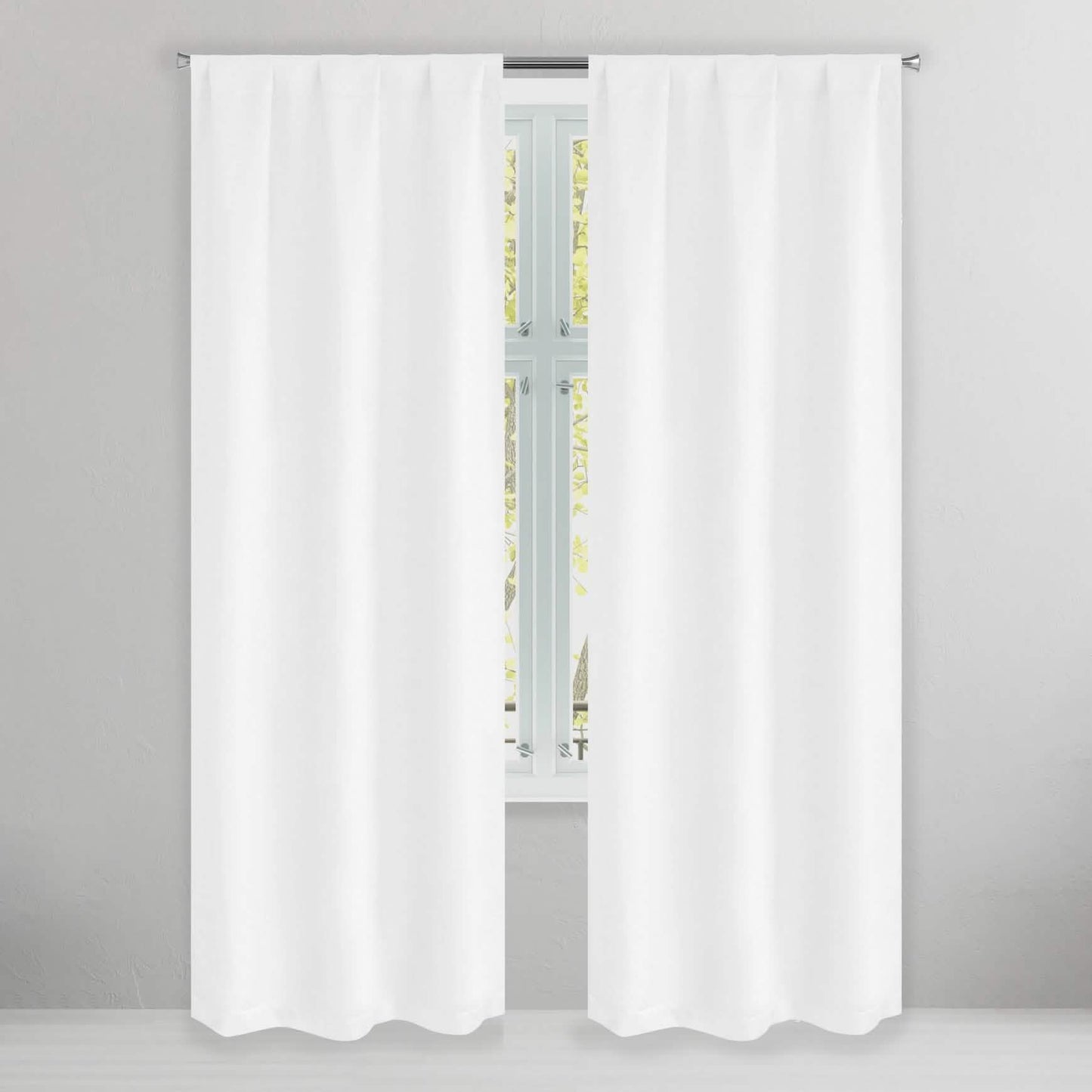 Set of 2: Brushed Textured Blackout Thermal Window Curtain Pair Panel