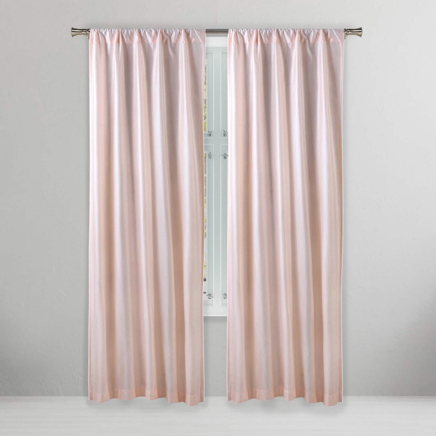Set of 2: Embossed Crinkie Semi-Sheer Window Curtain Pair Panel