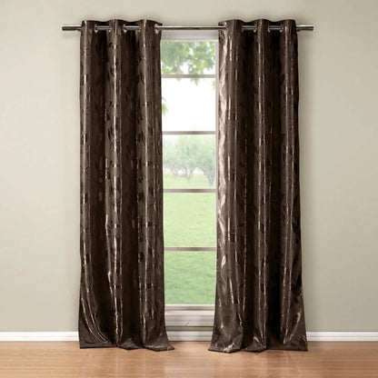 Set of 2: Floral Blackout Grommet Window Curtain Pair Panel