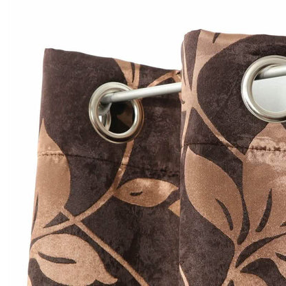 Set of 2: Floral Blackout Grommet Window Curtain Pair Panel