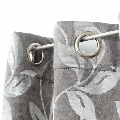 Set of 2: Floral Blackout Grommet Window Curtain Pair Panel