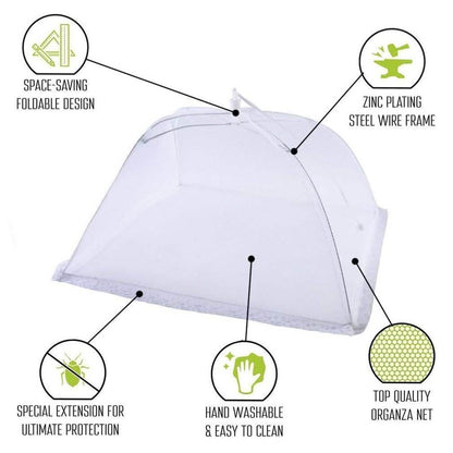 Set of 2: Large Pop-Up Mesh Screen Food Cover Tents
