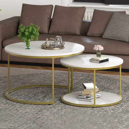 Set of 2: Modern Nesting Side Coffee Tables