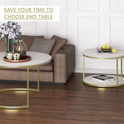 Set of 2: Modern Nesting Side Coffee Tables
