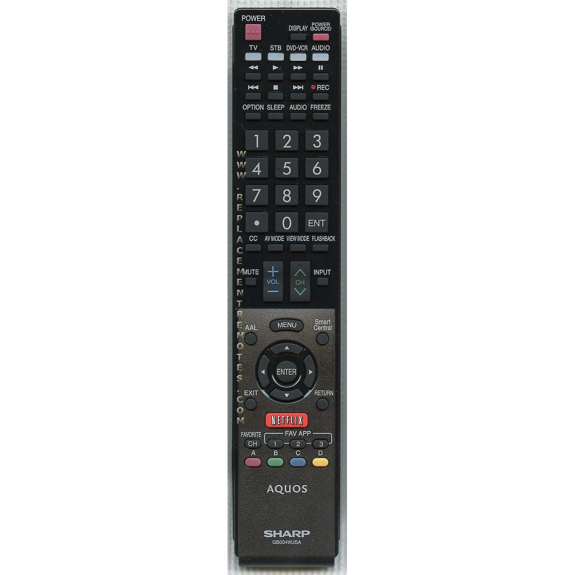 Sharp GB004WJSA Aquos Smart TV Remote Control | IR | Netflix - RRMCGB004WJSA