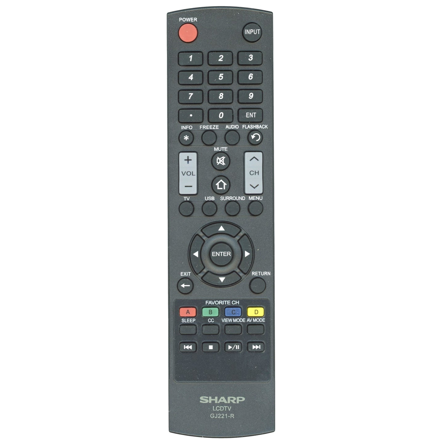 Sharp GJ221R TV Remote Control