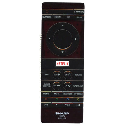 Sharp GJ221U TV Remote Control | Netflix | Smart TV - 9LE098003063230