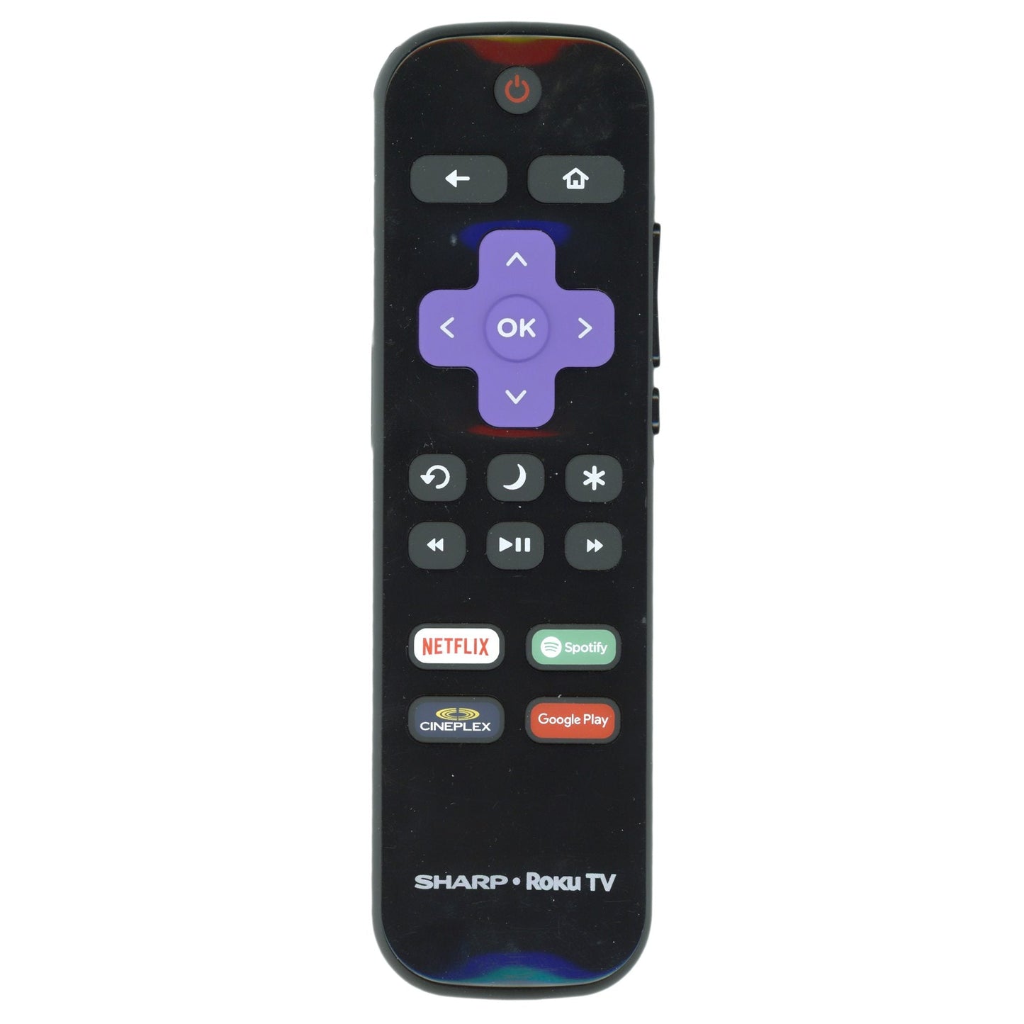 Sharp LC-RCRCA-18 Roku TV Remote Control | Canada | Netflix | Spotify | Cineplex | Google Play - LCRCRCA18