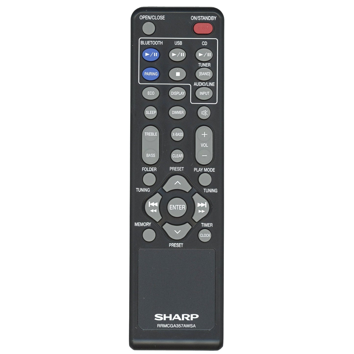 Sharp RRMCGA357AWSA Hi Fi Mini Component System Audio Remote Control - RRMCGA357AWSA