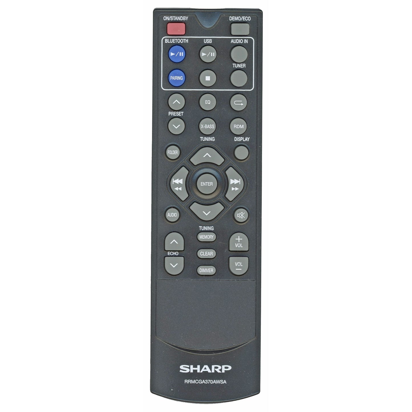 Sharp RRMCGA370AWSA Audio Remote Control