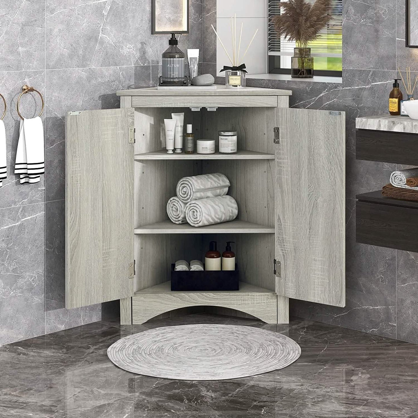 Shelf Corner Locker Triangle Corner Cabinet