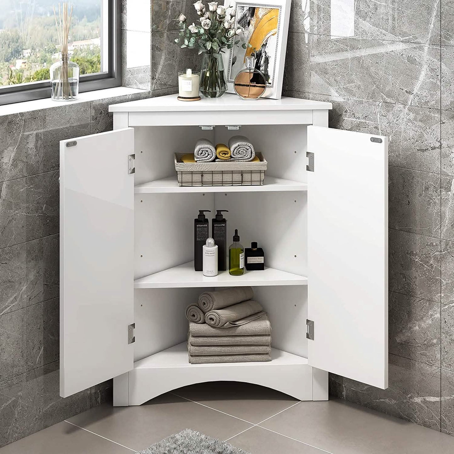 Shelf Corner Locker Triangle Corner Cabinet