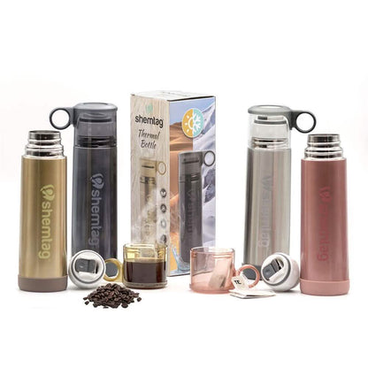Shemtag Vacuum Thermal Bottle 16oz (480ml) Insulated with Coffee/Tea Cup Lid