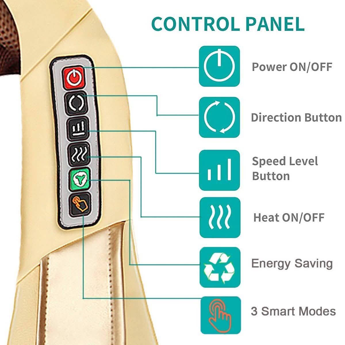 Shiatsu Neck Back Massager Shoulder Massager with Heat