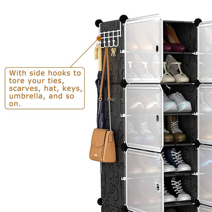 Shoe Rack Organizer with Transparent Doors