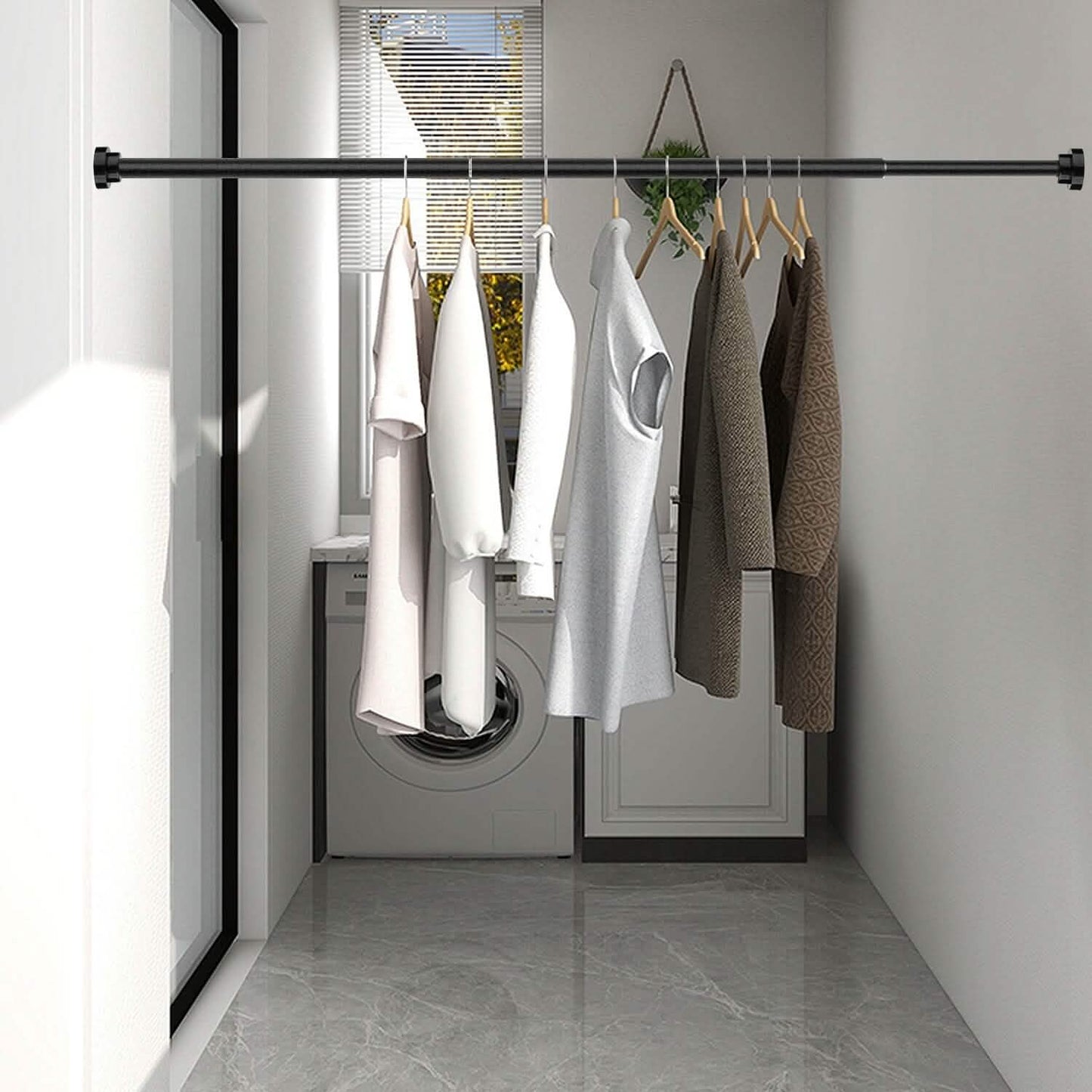 Shower Curtain Rod Adjustable Tension