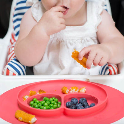 Silicone Feeding Placemat and 3-Section Plate